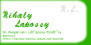 mihaly lapossy business card